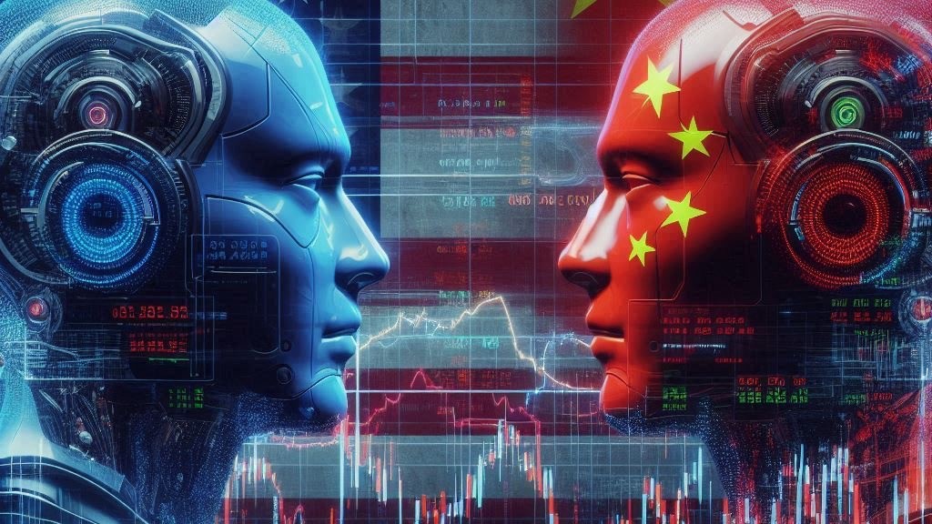 Global AI competition showing artificial intelligence growth, innovation, and tech industry development worldwide