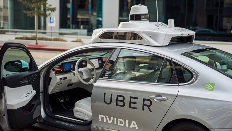 Uber cars collecting real-time data for AI self-driving technology and autonomous vehicle development