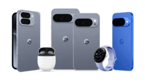 Google Pixel 10 Series AI smartphone with futuristic camera design