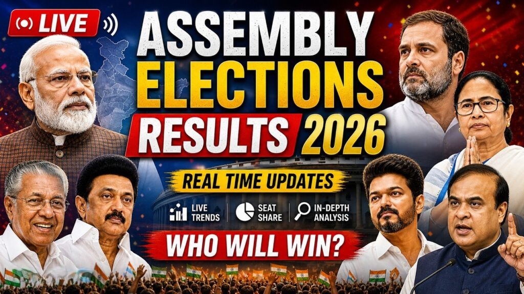 Assembly Election Results 2026 live vote counting updates across India states