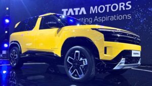 Tata Sierra EV 2026 electric SUV with futuristic design and 500km driving range